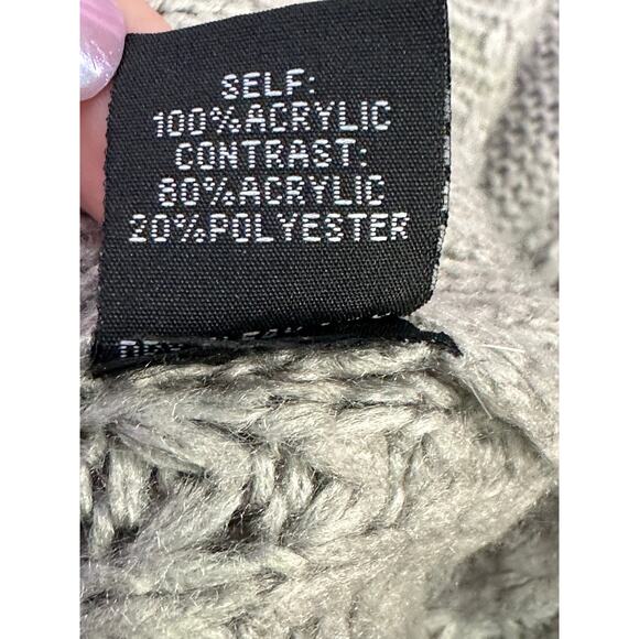 Lapis gray patchwork faux fur long cardigan sweater size XL - Picture 4 of 15